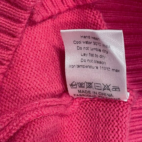 Girls’ Ruffle Shoulder Knit Sweater – Hot Pink – Size 9/10 - Picture 5 of 7